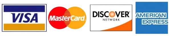 Visa, Mastercard, American Express accepted