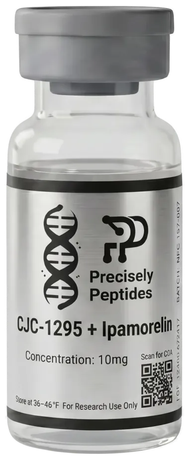 CJC-1295 (No DAC) + Ipamorelin research reference standard vial